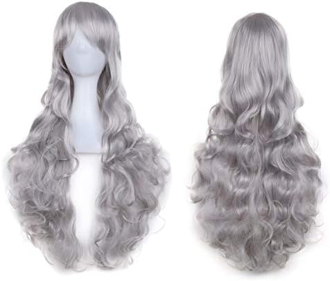 Amazon Co Jp パンプキンパレード ウィッグ 3点set ロング カール ウェーブ巻き髪 フル スタンド付 プラチナシルバー ホビー