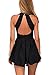YOINS Women Sleeveless Plunge Neck Open Back Playsuit Pleated Romper