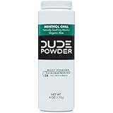 DUDE Body Powder, Natural Deodorizers, Cooling Menthol &amp; Organic Aloe, Talc Free, 1 Bottle