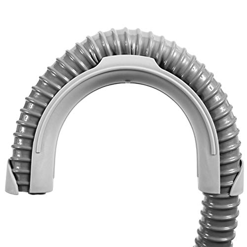 Washing Machine Drain Discharge Hose – Commercial grade Polypropylene with Universal Connection for 1", 1 1/8" and 1 1/4" Drain Outlets Includes Hose Clamp and Saddle Hook (10 ft)