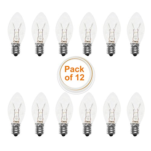 Salt Lamp Light Bulbs, Himalayan Salt Lamp Replacement Bulbs 15 Watt E12 Socket Long Lasting Incandescent Light Bulbs -12 Pack