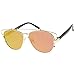 zeroUV - Technologic Full Metal Crossbar Flash Mirror Flat Lens Aviator Sunglasses 54mm (Gold / Purple Mirror)