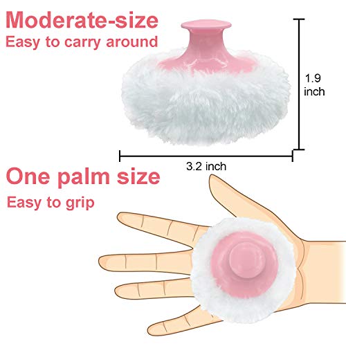 Fluffy Powder Puff, Baby Body Cosmetic Powder Puff, Baby Soft Face Body Powder Puff With Hand Holder, Set of 2 (Pink)