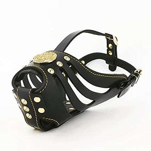 Bestia Maximus Basket Muzzle. Studded design. 100% genuine leather
