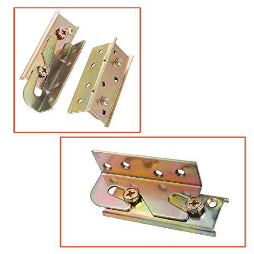 Socell 4 Sets Bed Rail Brackets Heavy Duty NoMortise Bed Rail Fittings Wooden Bed Frame