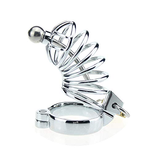 Adult Games p-Enis Male Chastity Device c-ock Cage with Urethral Catheter Metal Chastity Belt p-Enis Cage Fun Toys 50mm Ring