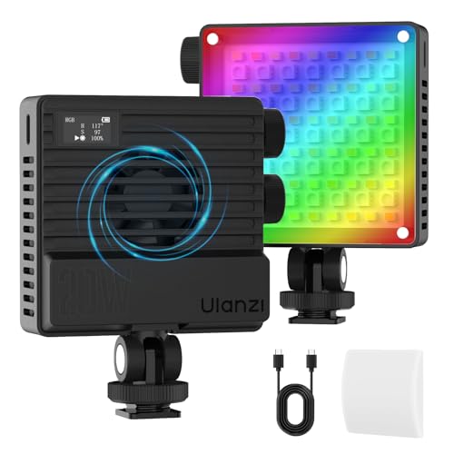 Video Licht RGB, ULANZI LE20 LED Videoleuchte mit 5000 mAh Akku, Kamera Licht Klein Dimmbare 2500K-9500K, Zurück Magneten, Foto Licht Kompakte für Mak