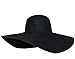 NYKKOLA Black Women's Ridge Wide Floppy Brim Summer Beach Sun Hat Straw Cap Party Garden Travel for Set of 1pcs