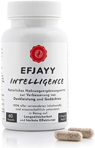 Efjayy Intelligence 100 Naturlicher Brain Booster Fur Konzentration Denkleistung Gedachtnis I Hochdosiert Bioverfugbar I 60 Kapseln I Sicheres Nootropic Ohne Ritalin Noopept Adderall Amazon De Drogerie Korperpflege