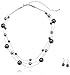 Amazon Essentials Grey Tonal Simulated Pearl Illusion Chain Earrings and Necklace Set, 16