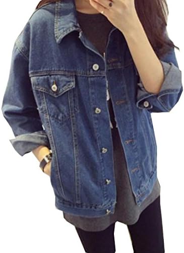 HMX Womens Regular Fit Punk Denim Jacket Coat 1 M