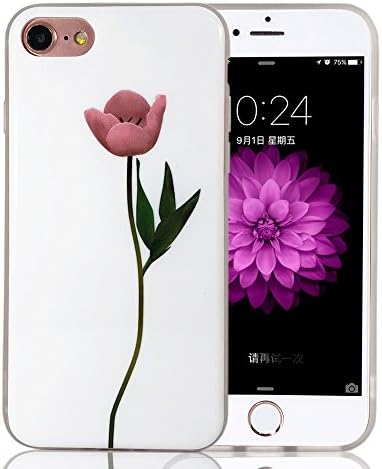 iPhone 5 5S SE Phone Case,WENSUNNIE Slim Soft Flexible TPU Flower Pattern Cover for Apple 4.0"/4.7" /5.5" (02, iPhone 5 5S SE)