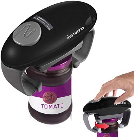 Automatic Jar Opener, Hands Free Easy Open Can Tin Open Tool Electric Jar Opener For New Factory Sealed Jars (Black)