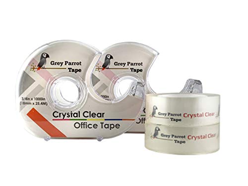 GreyParrot Tape Office Tape Clear Refill Rolls + Dispenser(16 Pack), (3/4" x 1000in / Pack). for Craft Jobs, Gift Wrapping, Clear(Transparent) Glossy Finish, Refillable - Thumbnail 2