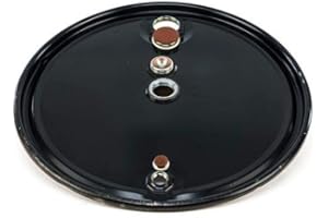 BAYTEC 55 Gallon Steel Agitator Hole Cover with 3 Fittings | 1-2" TRS Bung Fitting, 1-1.5" Bung Hole & 1-3/4" Vent Hole