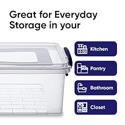 Superio Storage Bins with Lids- Clear Boxes for