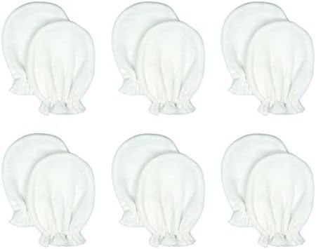 Liwely 6 Pairs Unisex-Baby No Scratch Mittens, 100% Cotton, Solid Colors