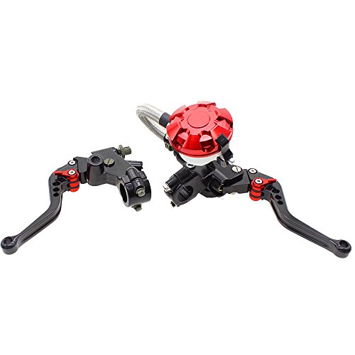 FXCNC Racing Universal Motorcycle 7/8" 22mm CNC Brake Clutch Master Cylinder Hydraulic Lever Reservoir Set for 125-400CC Sports Motorbike Scooter