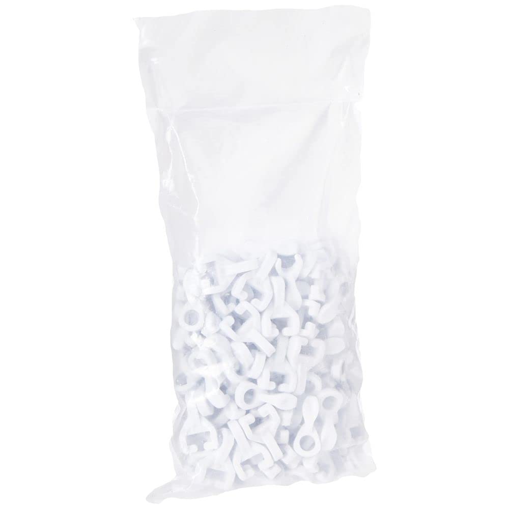 Merriway BH03628 (100 Pcs) Curtain Track Rail Gliders Hooks to fit White Swish Twin Glide Nylo Glide Track - Pack of 100 Pieces
