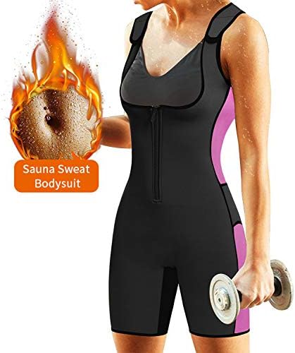 AGROSTE Womens Full Body Shapewear Slimming Sport Sweat Neoprene Sauna Suit,Waist Trainer Bodysuit with Adjustable Straps for Weight Loss