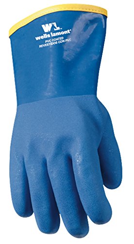 Wells Lamont 12" Lined PVC Chemical Resistant Gloves, One Size 194, Blue Winter - Thumbnail 6