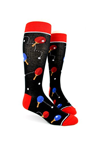 Foot Traffic, Men's Sports-Themed Socks, Ping Pong (Men's Shoe Sizes 7-12)