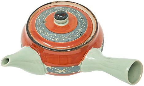 Japanese tea pot, Syumaki-Kinsai-Kyusu, 2.8 inch high and 3.9 inch in diameter, 10.1 Ounces