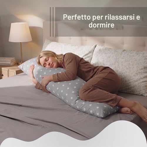 Totsy Baby Side Sleeping Pillow 40x145cm - Long Ergonomic Body Pillow Bouclé Cover Soft Breathable Removable Cover - OEKO-TEX Certified Wild Rose