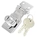 Closet Door Chrome Plated Metal Keyed Hasp Lock 2.5