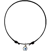 14k Gold Vermeil Tiny Evil Eye Bracelet for Women & Men - Red String & Black Cord Lucky Charm Jewelry | Adjustable Protection Amulet for Good Luck