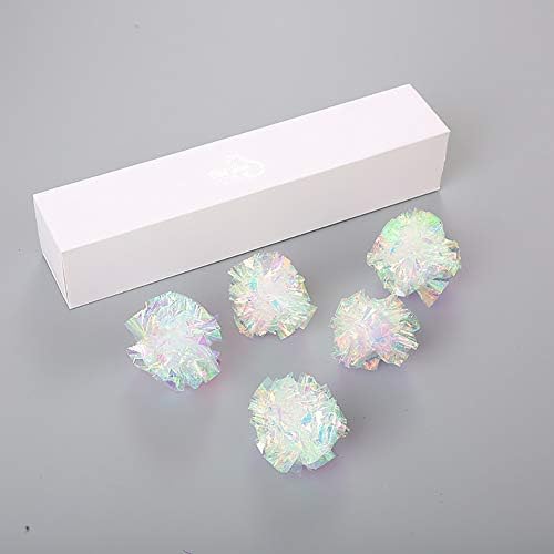 wanshen Cat Ball Toy, 5Pcs/Box Candy Color Round Paper Crinkle Ball Cat Toy Interactive Kitten Teaser - Candy Colored,Pet Must-Have