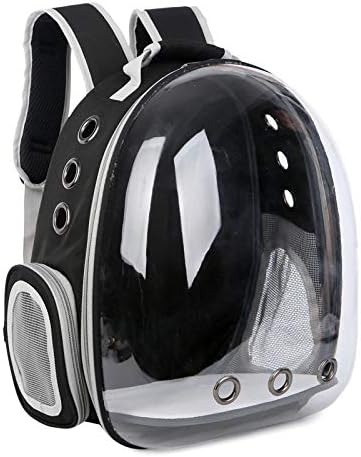CWYPY Portable Cat Capsule Backpack Transparent Space Breathable Pet Carrying Bag Outdoor Portable Packaging Bag Travel Knapsack Bag, Baby Carrier for Small Breed Dogs,Black