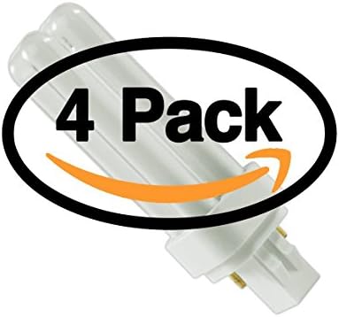 (4 Pack) PL-C 13 Watt 2 Pin Double U-Shaped Twin Tube Compact Fluorescent Light Bulb CFL 2P Quad Cluster 4100K GX23-2 ( CF13DD/841 F13DBX23T4/SPX41 PL-C 13W/841/2P/Alto CFQ13W/GX23/841 PLD13/41 )