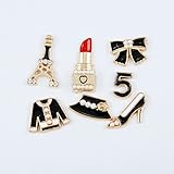Mini Kitty-DIY Deco Kit Of Tiny Eiffel Tower Jacket High heel Lipstick Skirt, Flat back Kawaii Resin Cabochons Deco Kit / Set For Phone And Gift Box Pen Container.