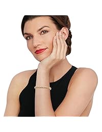 Ross-Simons - Pulsera de oro de 18 quilates sobre plata de ley bizantina