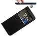 Galaxy S7 Edge Case,Window View With Invisible Magnetic Closure Flip Leather Cover Folio Case Stand Credit Card Holder Slot for Samsung Galaxy S7 Edge (Black)