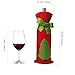 3PCS Wine Ornaments - Christmas Wine Bottle Decor set - Santa Claus Deer Bottle Cover Clothes - Christmas Tree Bows with a Merry Christmas Gift Bags - Kitchen Decoration for New Year Xmas Dinner Party