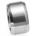 15mm Stainless Steel Classical Plain Matte Black Brushed Ring Wedding Band (Silver, 11)