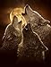 Trinity Wolves Howling At Moon Royal Plush Raschel Throw Blanket 50 Inch X 60 Inch