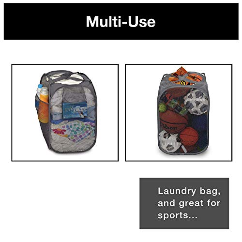 Smart Design Deluxe Mesh Laundry Pop Up Hamper Combo w/ Rectangle & Square Hampers Durable