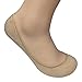 Q.T. Bamboo Women's No Show Socks Invisible Hidden Liners Non Slip Low Cut (Beige 4 Pack)