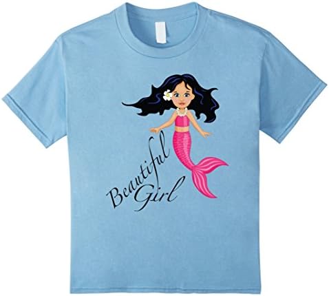 Kids Beautiful Girl Mermaid Daughter Niece T-shirt Child Youth 10 Baby Blue