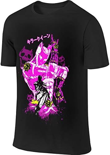 Phyllis Fan JoJo's-Bizarre-AdventureKiller-Queen Men's Short Sleeve T-Shirt Athletic Casual Tee Shirts For Men Stylish T Shirt