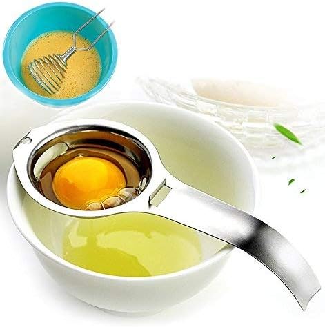 Time Roaming Egg Separator and Egg Beater Stainless Steel Chef Kitchen Kit Pack of 2