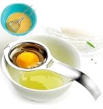 Time Roaming Egg Separator and Egg Beater Stainless Steel Chef Kitchen Kit Pack of 2