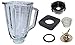 Blendin 5 Cup Square Top Glass Jar Assembly With Blade, Gasket, Base, Lid. Compatible with Oster Blenders