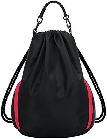 Savanaha Drawstring Tote Cinch Bag Drawstring Dance Bag Daily Drawstring Backpack Gymbag Sports Sackpack, Foldable Lightweight Water Repellent(Black)