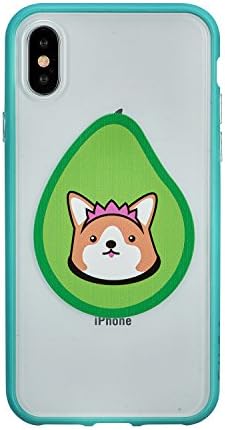 CTUNES iPhone X Case, Translucent Plastic Hard Back Plate Soft TPU Bumper Case Tropical Palm Tree Leaves Fruit Plants Design Printed Mint Green Frame Cover Case for iPhone 10/iPhone X 5.8" - Puppy
