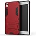 Sony Xperia Z5 Premium Case, CoverON® [Shadow Armor Series] Hard Slim Hybrid Kickstand Phone Cover Case for Sony Xperia Z5 Premium - Red & Black