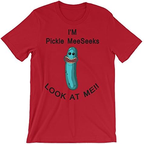 Rick and Morty Shirt - Rick and Morty Pickle Rick Shirt (Large, Red)